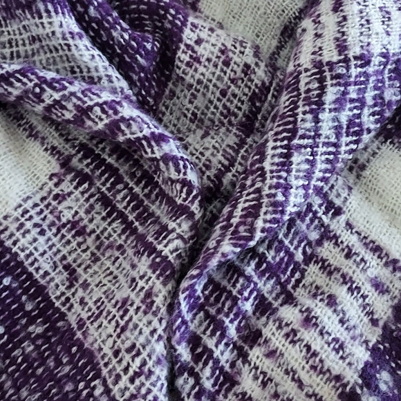 Plaid Purple Poncho - Picture 3 of 9